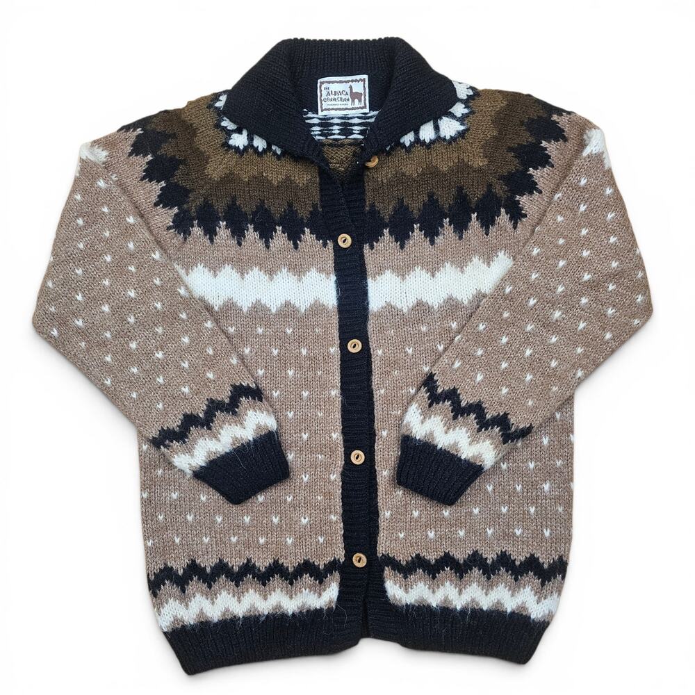 THE ALPACA CONNECTION Cardigan Sweater Women's M VTG Y2K Boho Indie Grandma Peru